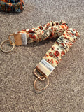 Cream Fall Floral Scrunchie Keychain