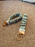 Sage Satin Scrunchie Keychain
